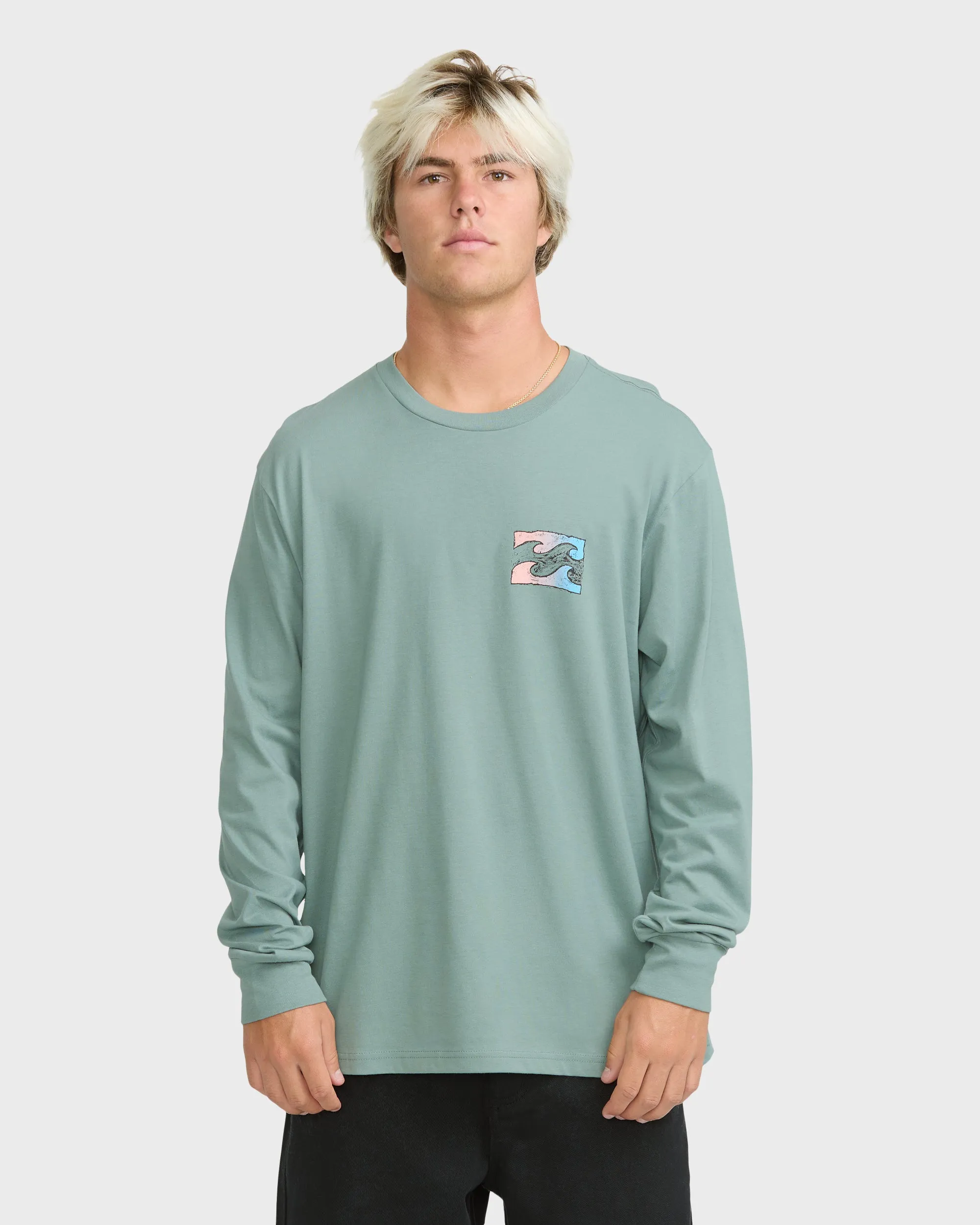 Crayon Wave Premium Long Sleeve Knit T-Shirt - Silt Green sold by Billabong product image thumbnail 2