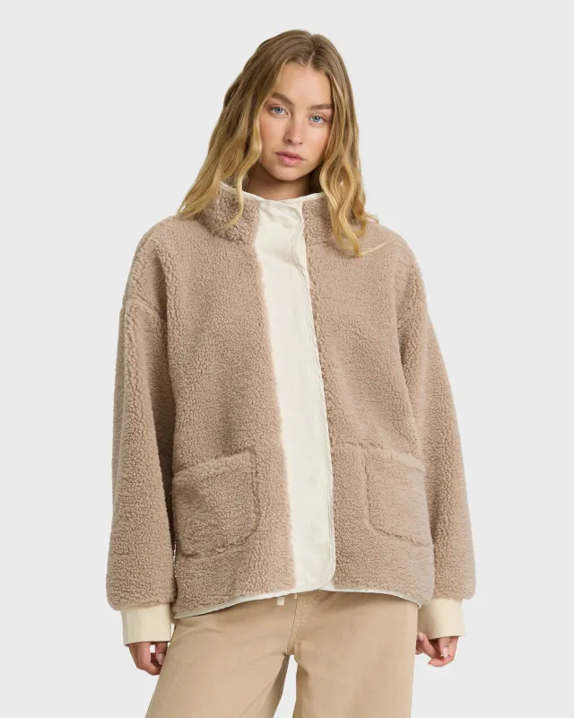 Tree Hugger Fleece Jacket - Cobblestone made by Billabong