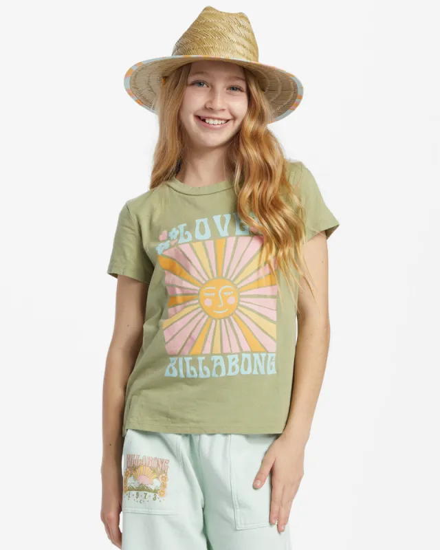 Girls Love Shine T-Shirt - Avocado sold by Billabong