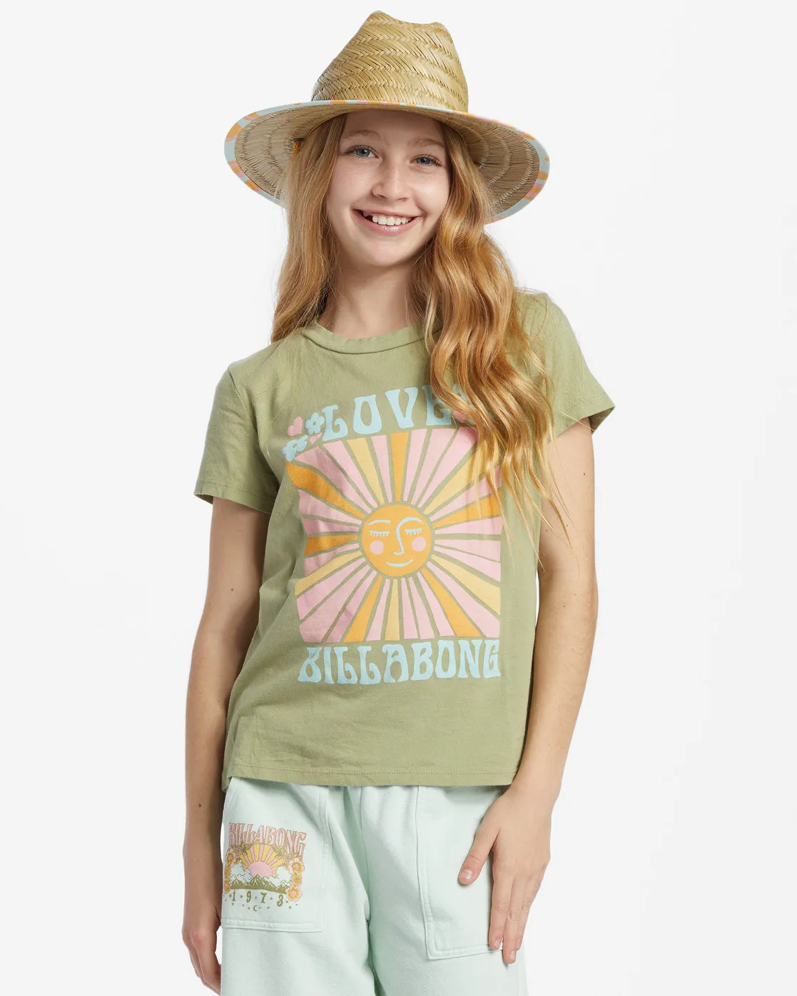 Girls Love Shine T-Shirt - Avocado sold by Billabong