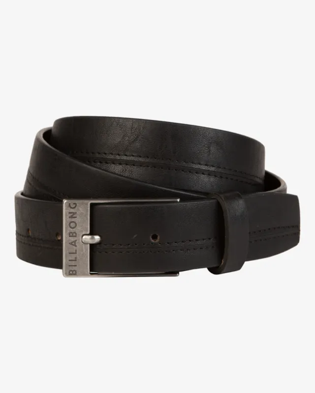 Dimension Faux Leather Belt - Black made by Billabong