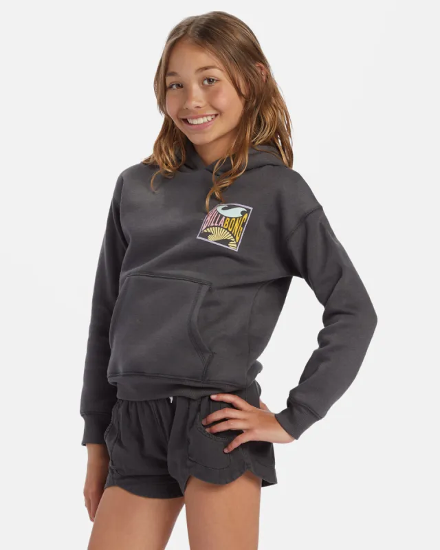 Girls Throwback Waves Sweatshirt - Off Black sold by Billabong
