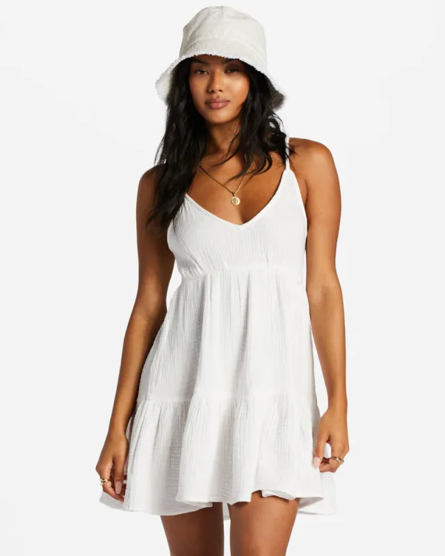 Wave After Wave Mini Dress - Salt Crystal sold by Billabong