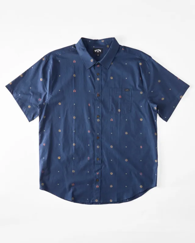 Boys Sundays Mini Short Sleeve Shirt - Blue sold by Billabong