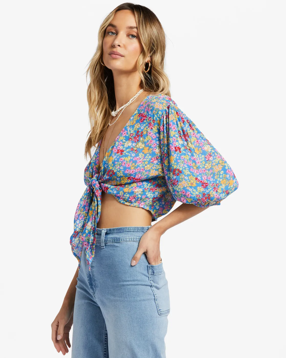 As You Wish Tie Front Top - Seaside sold by Billabong product image thumbnail 4