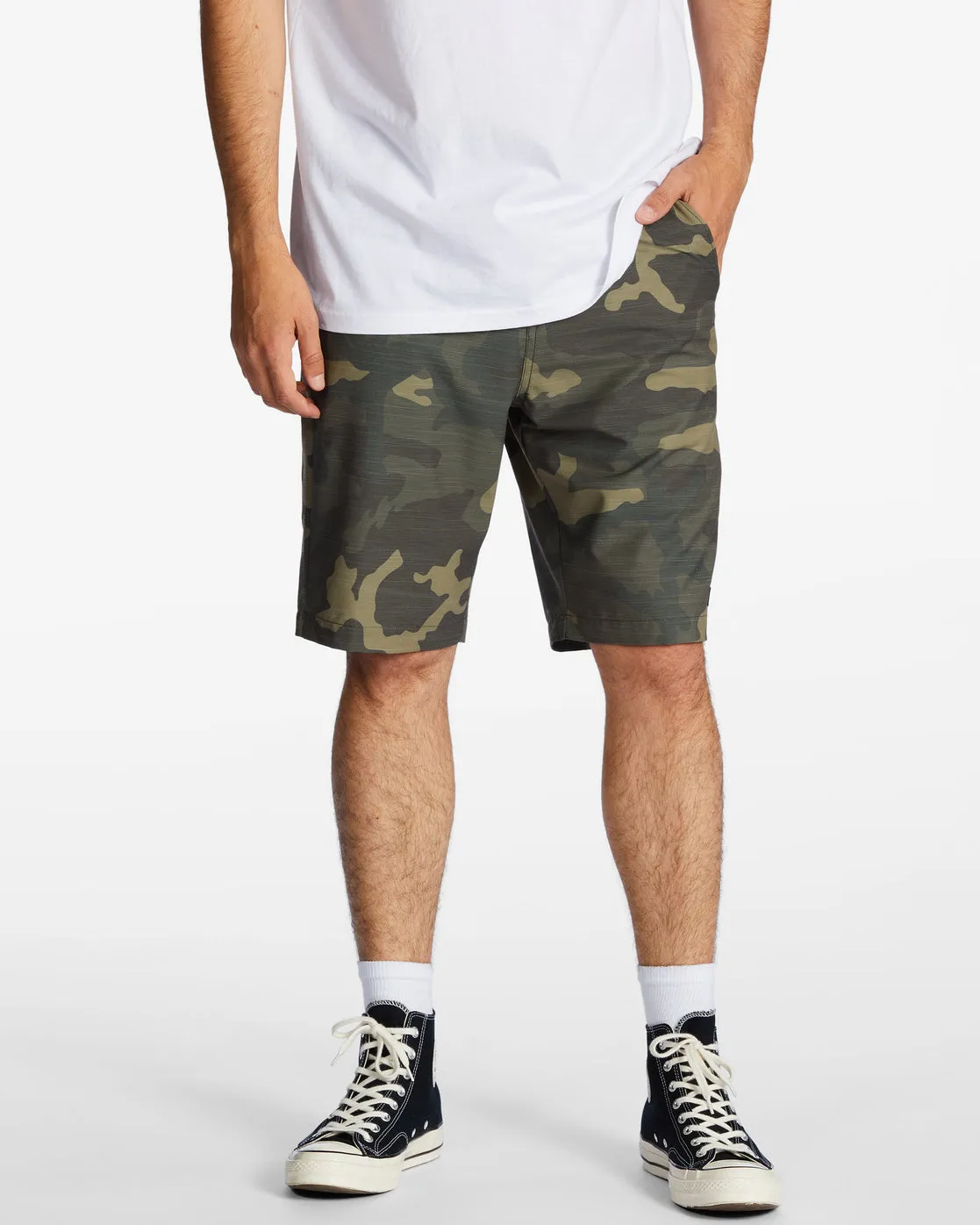 Crossfire Slub 21" Hybrid Submersible Shorts - Green Camo sold by Billabong