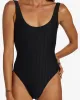 Coral Gardeners Wave Trip One-Piece Swimsuit - Black Pebble sold by Billabong