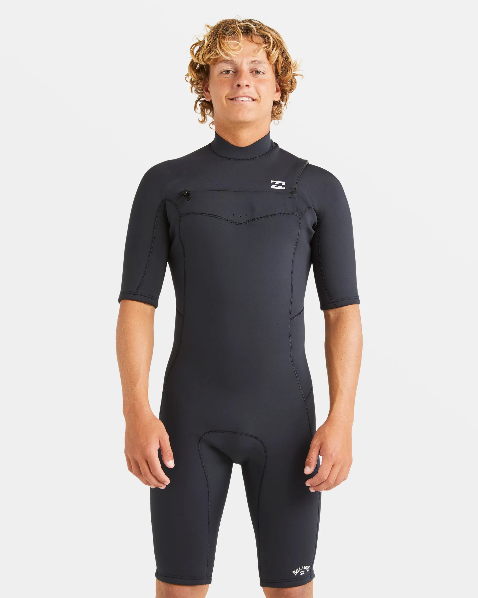 2/2mm Absolute Natural Upcycler Chest Zip Short Sleeve Springsuit - Black sold by Billabong product image thumbnail 2
