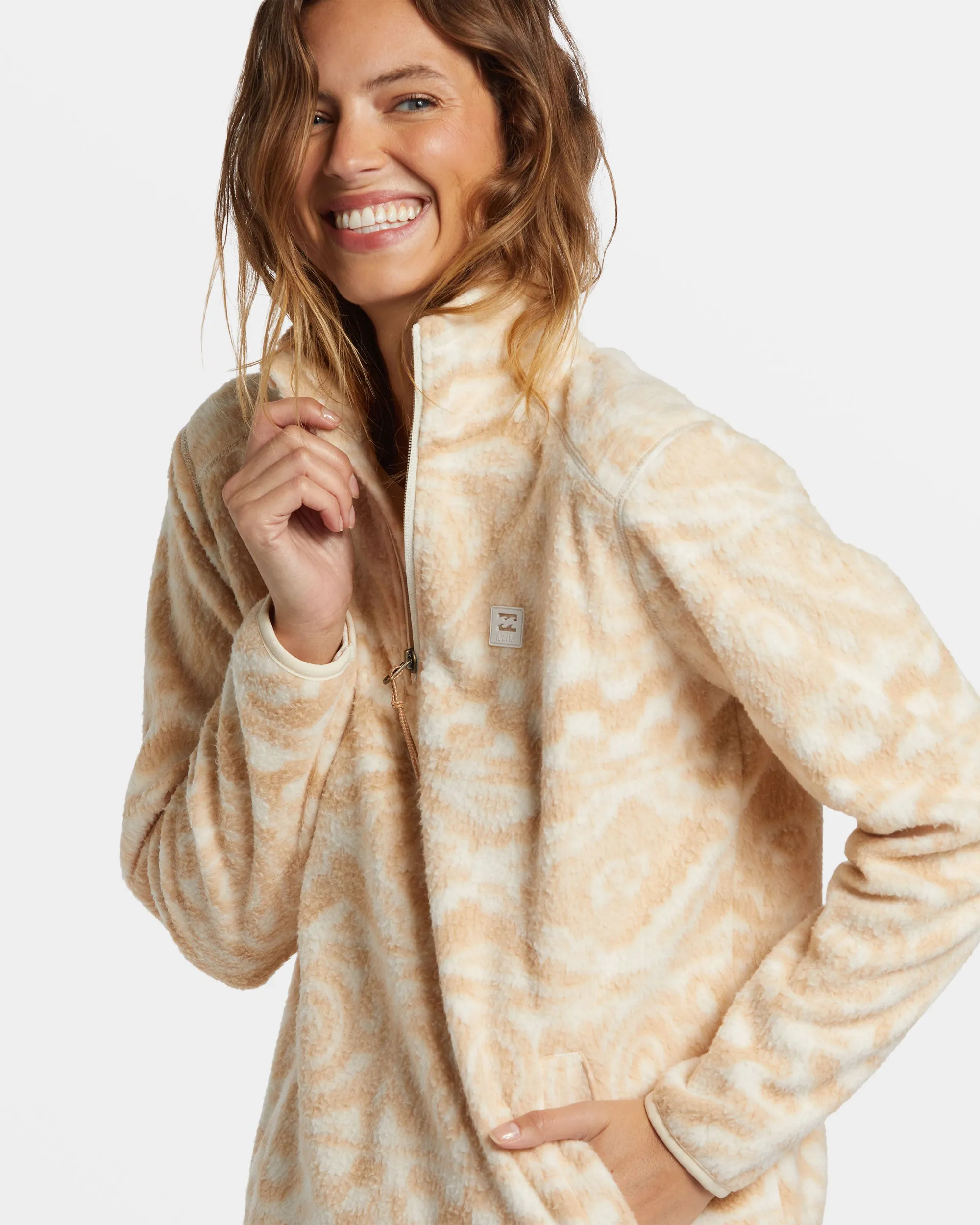 A/Div Boundary Mock 3 Half-Zip Pullover Sweatshirt - Wet Sand sold by Billabong product image thumbnail 4