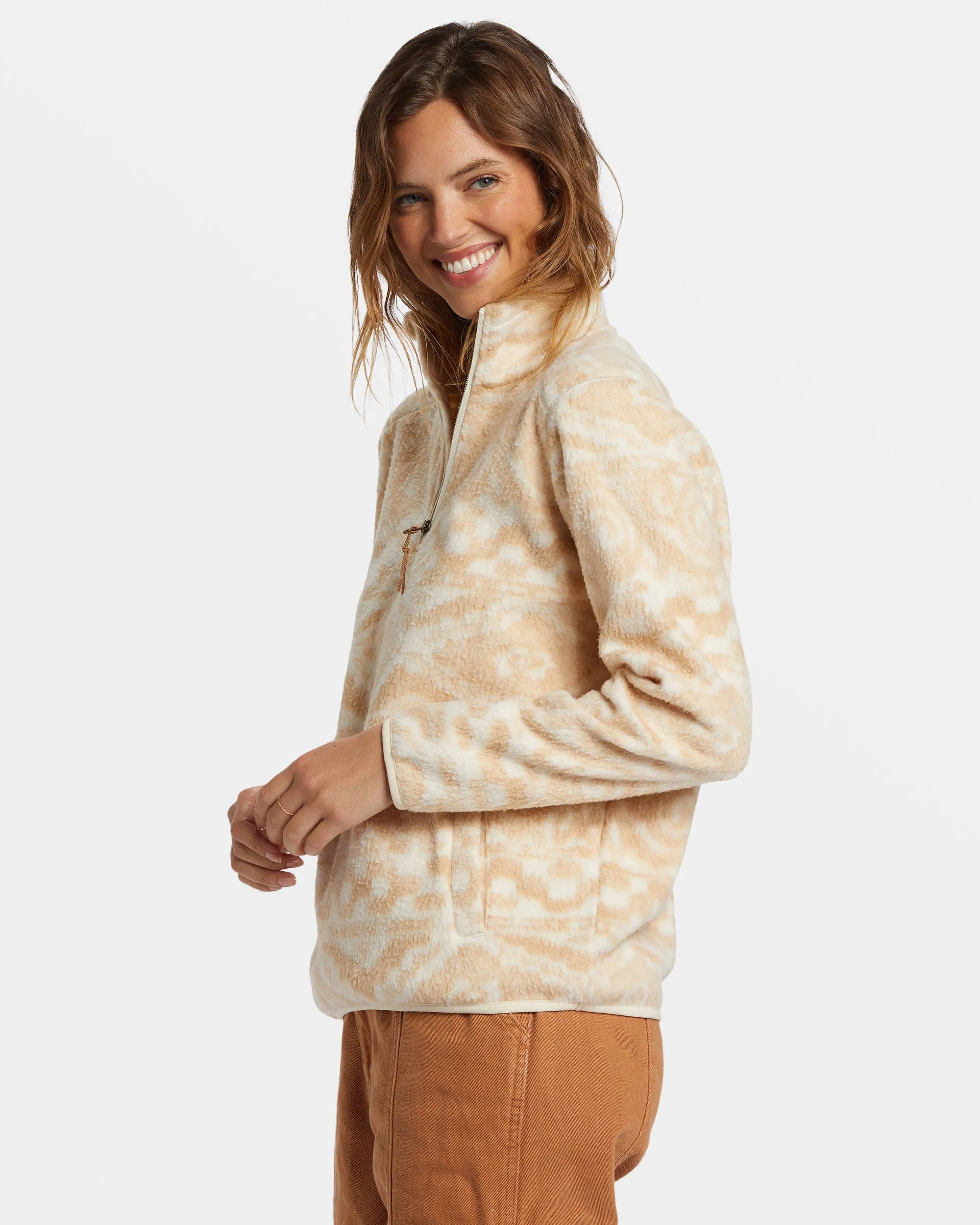 A/Div Boundary Mock 3 Half-Zip Pullover Sweatshirt - Wet Sand sold by Billabong product image thumbnail 3