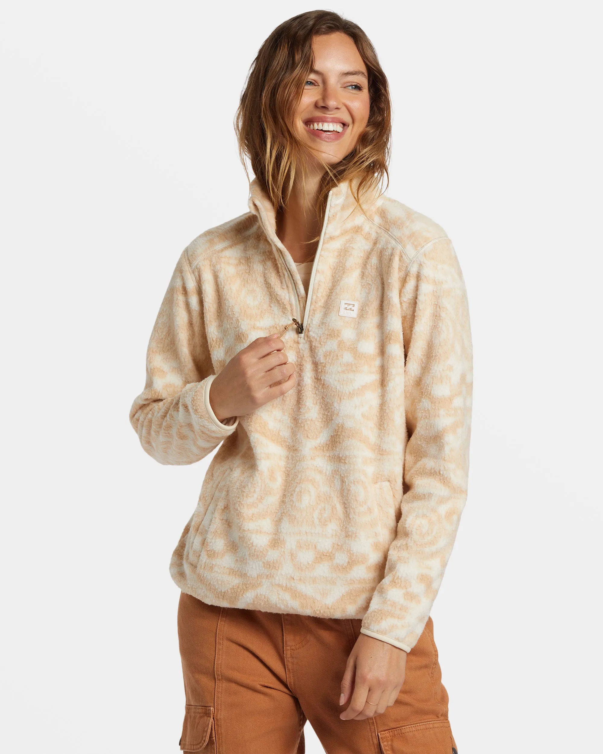 A/Div Boundary Mock 3 Half-Zip Pullover Sweatshirt - Wet Sand sold by Billabong