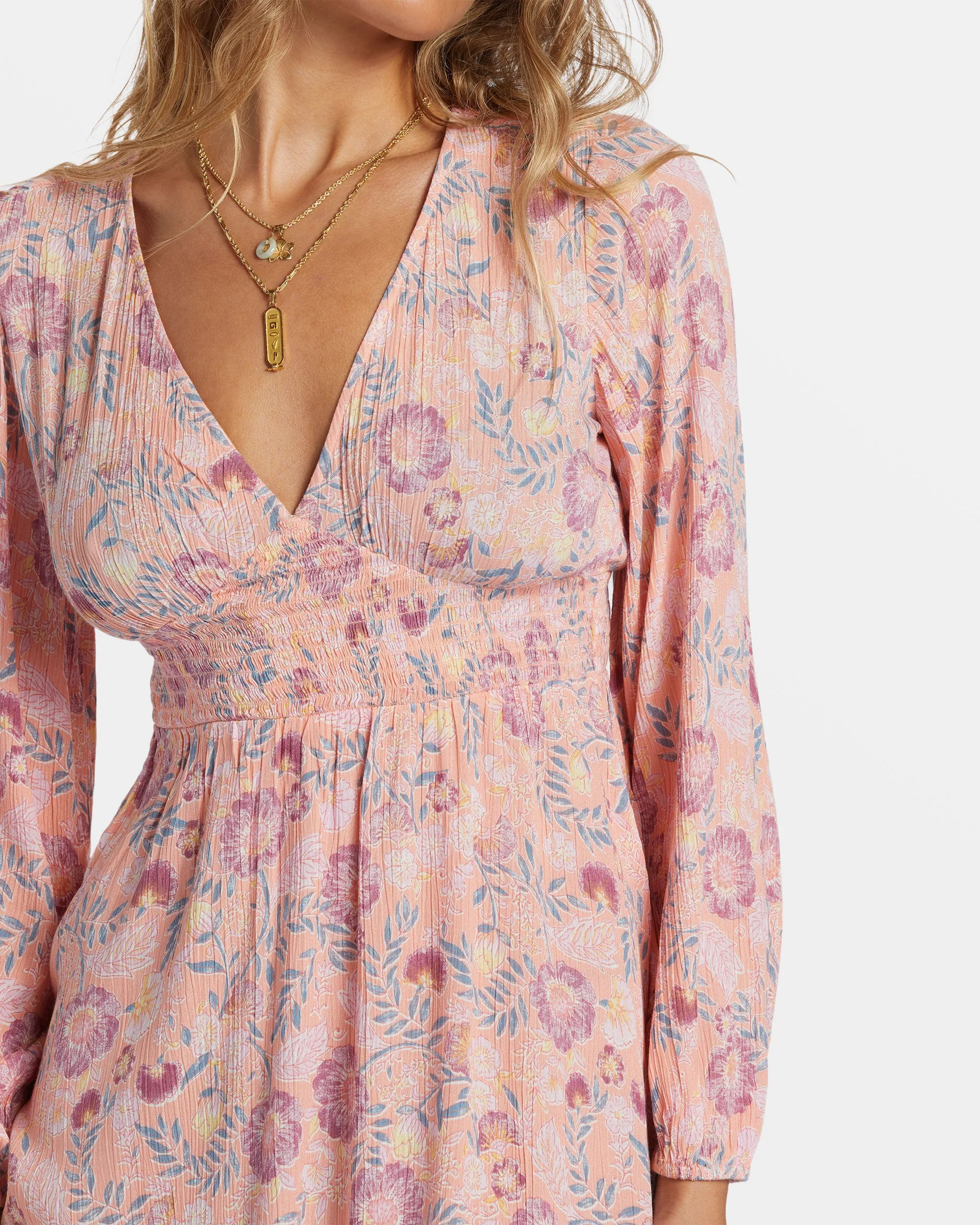 In Ur Dreams Long-Sleeve Mini Dress - Peach Paradise sold by Billabong product image thumbnail 4