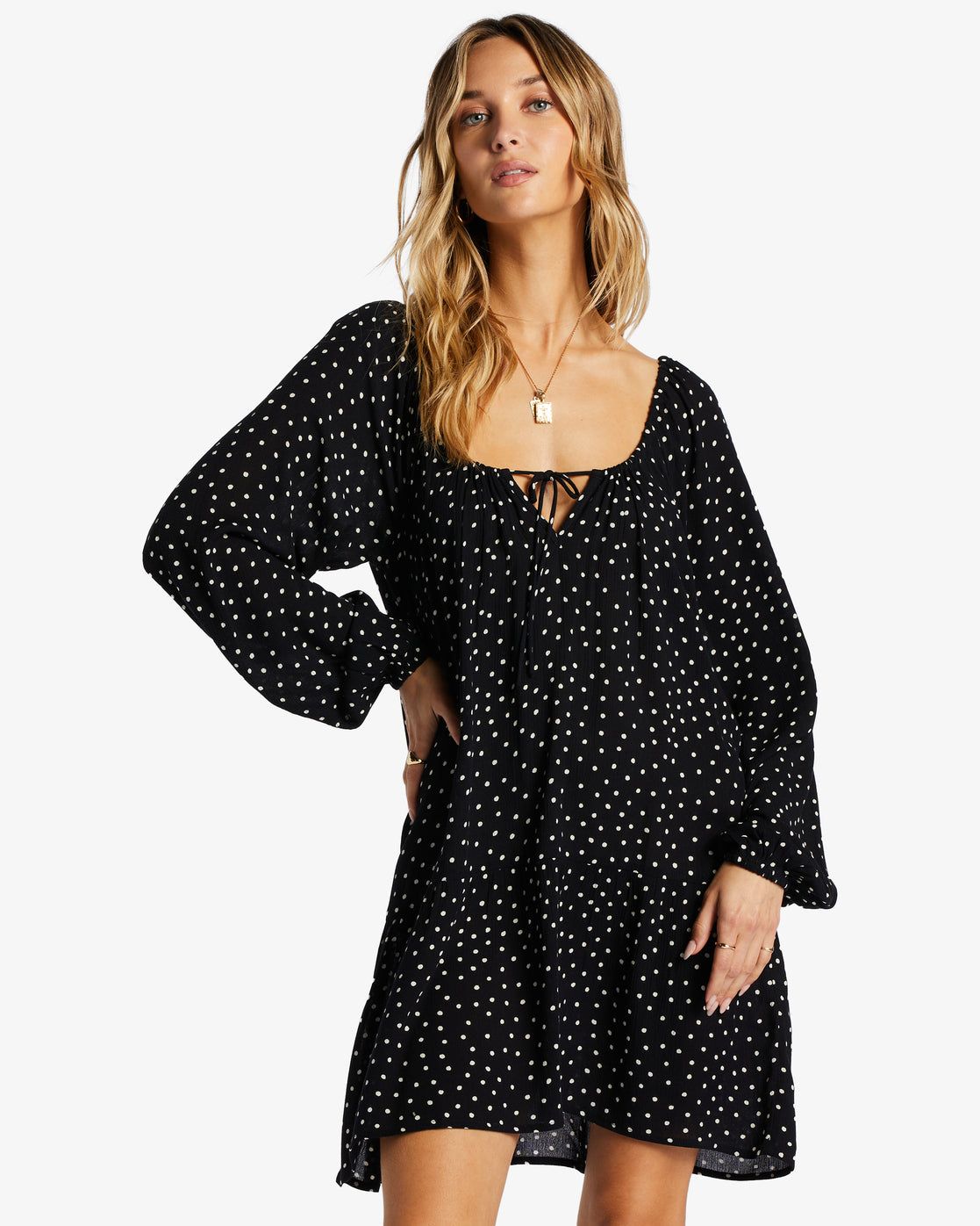 Lucky You Babydoll Dress - Black Sands sold by Billabong