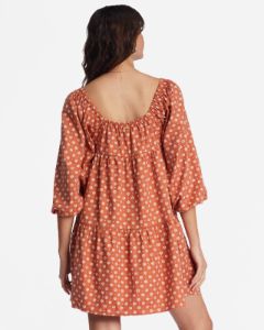 Love Crush Babydoll Dress - Brick sold by Billabong