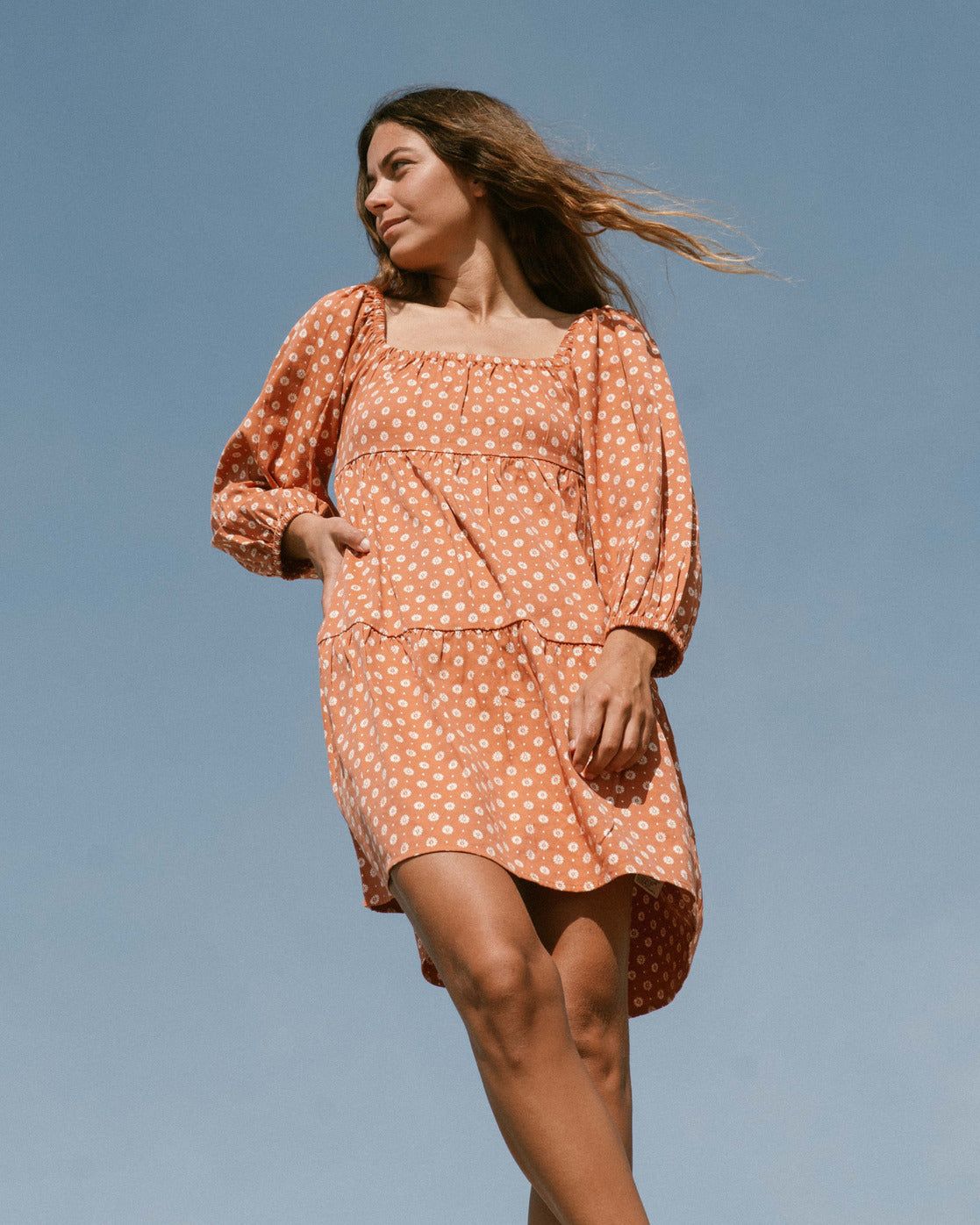 Love Crush Babydoll Dress - Brick sold by Billabong