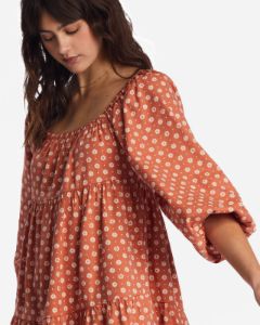 Love Crush Babydoll Dress - Brick sold by Billabong