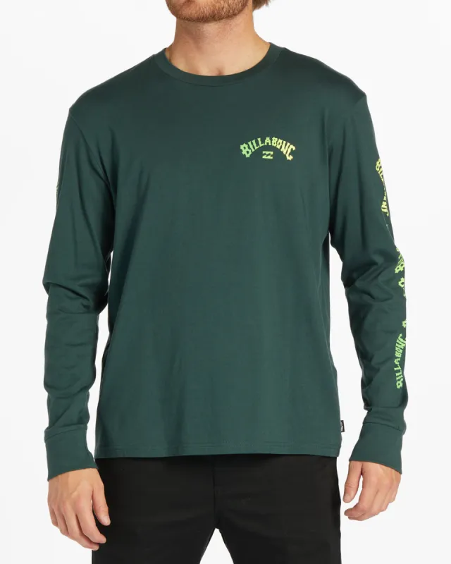 Snaking Arches Long Sleeve T-Shirt - Dark Forest sold by Billabong