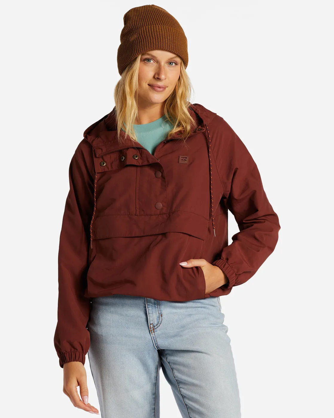 Trail Along Anorak Pullover Jacket - Rosewood sold by Billabong