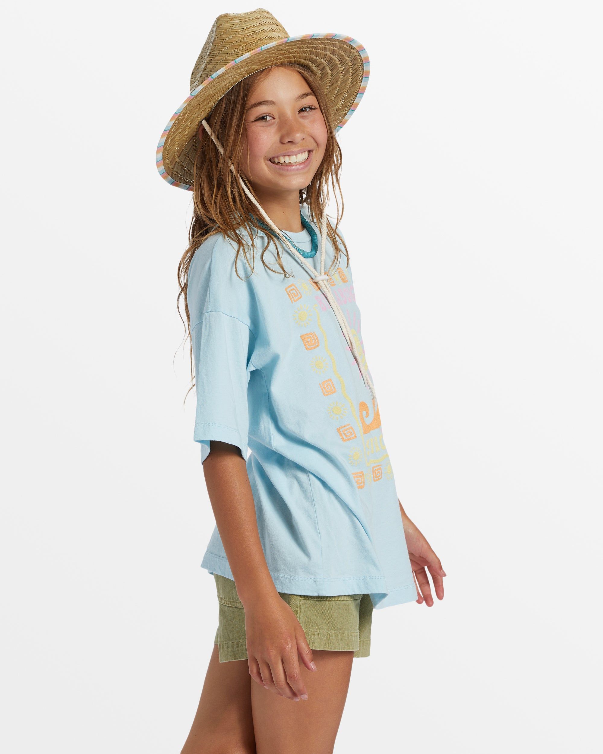 Girl's Waves And Sun Oversized T-Shirt - Blue Glow sold by Billabong product image thumbnail 3