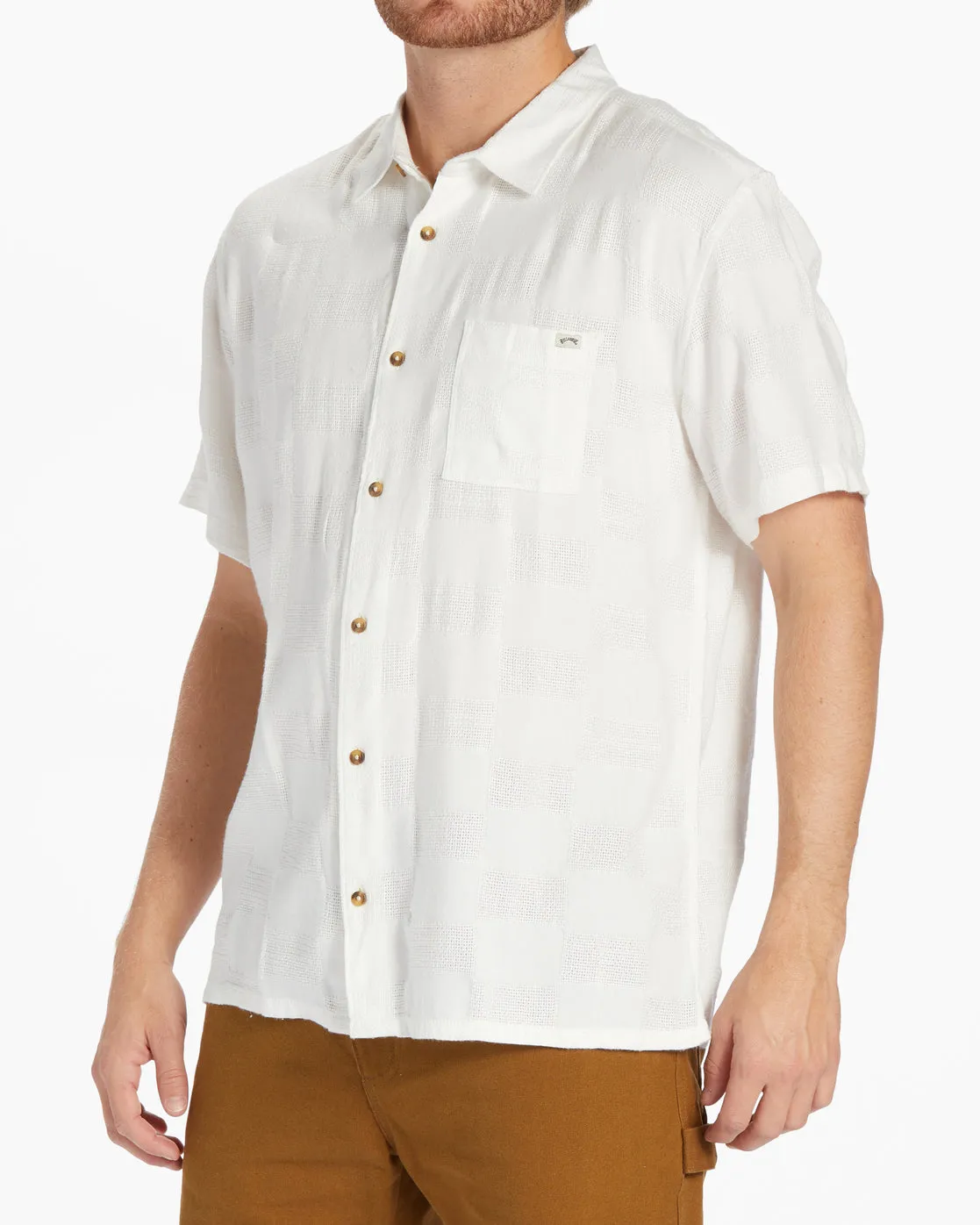 Sundays Jacquard Short Sleeve Shirt - Off White sold by Billabong