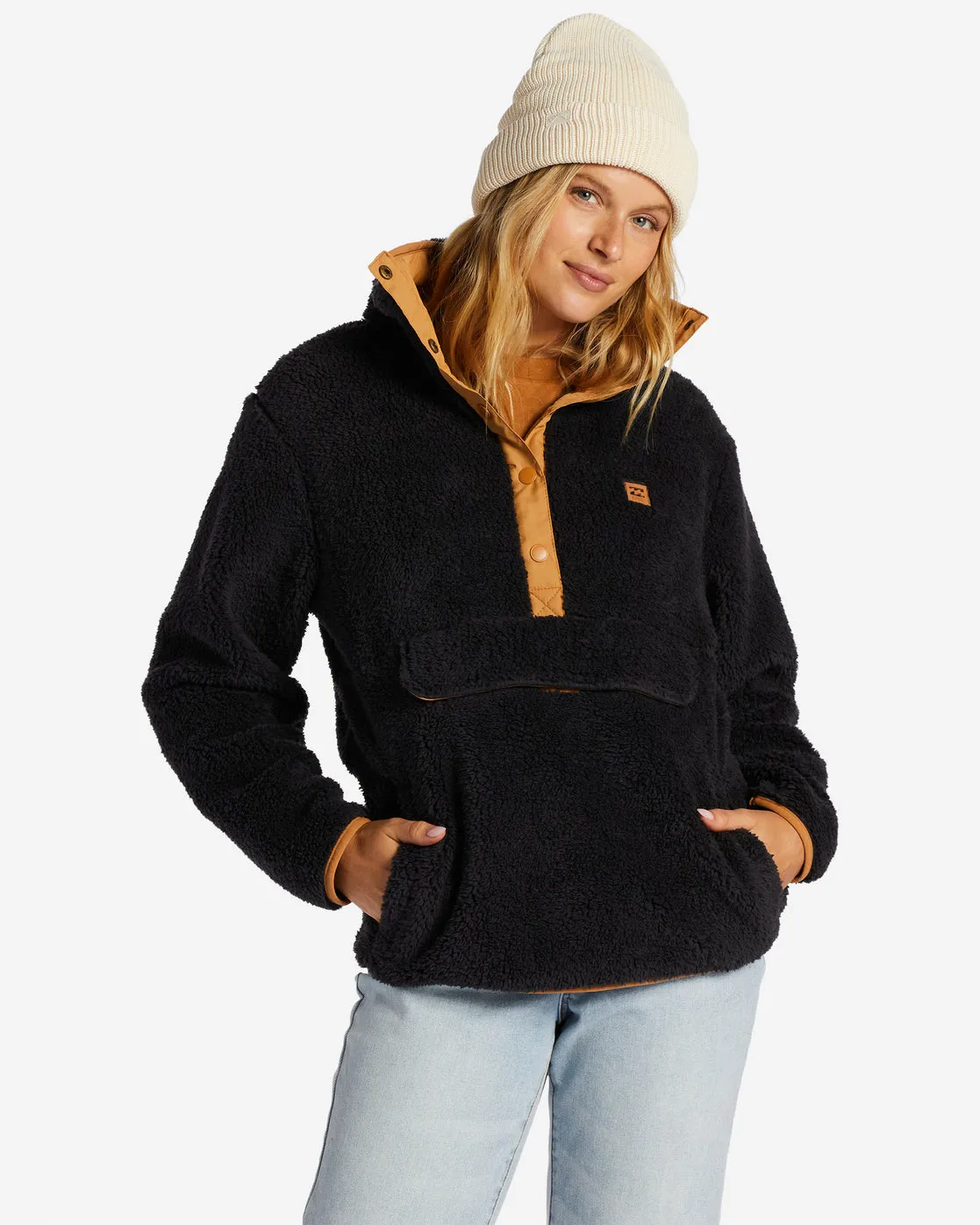 Switchback Mock Neck Fleece - Black Sands sold by Billabong