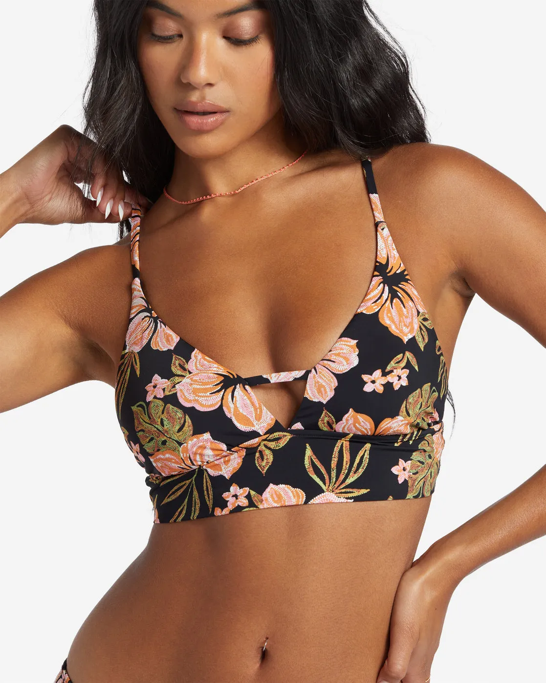 Hooked On Tropics V Neck Cami Bikini Top - Black Pebble sold by Billabong product image thumbnail 4