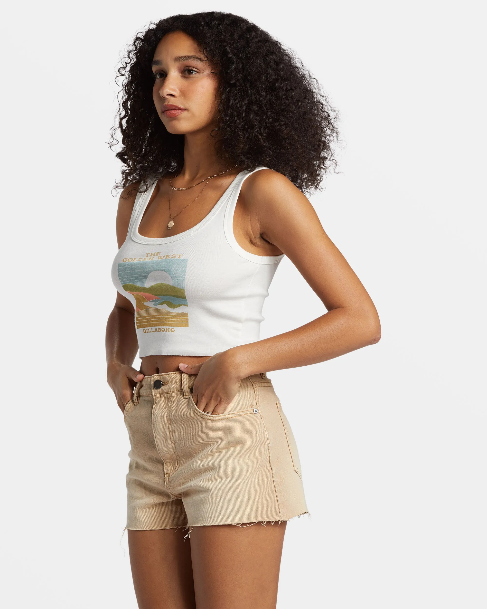The Golden West Cropped Tank Top - Salt Crystal sold by Billabong product image thumbnail 3