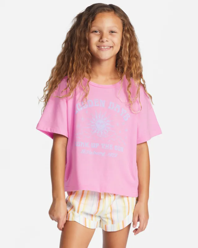 Girls Golden Days T-Shirt - Pink Trails sold by Billabong