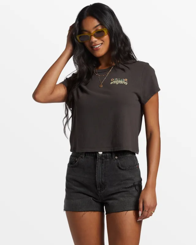 Season Of The Sun Cropped T-Shirt - Off Black sold by Billabong