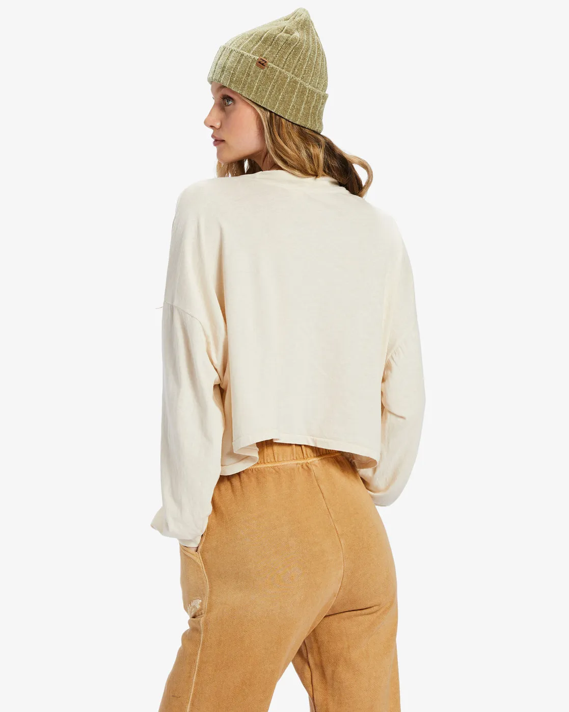 Beach Boyfriend Long Sleeve Crop Top - White Cap 1 sold by Billabong product image thumbnail 3
