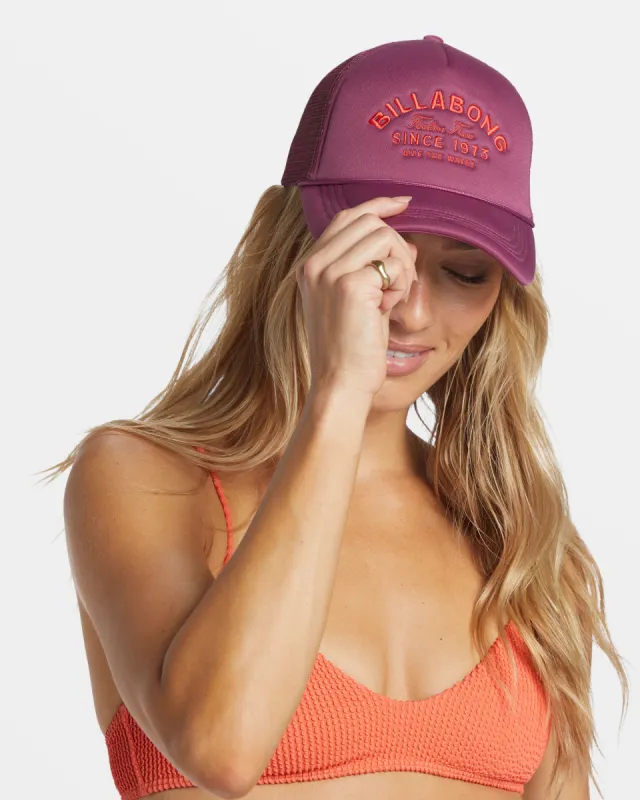 Across Waves Trucker Hat - Blackberry sold by Billabong
