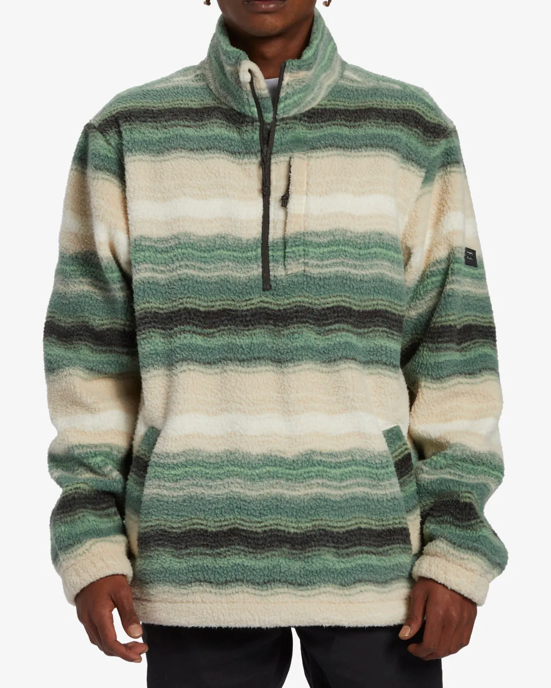 Boundary Half-Zip Mock Neck Fleece - Matcha sold by Billabong