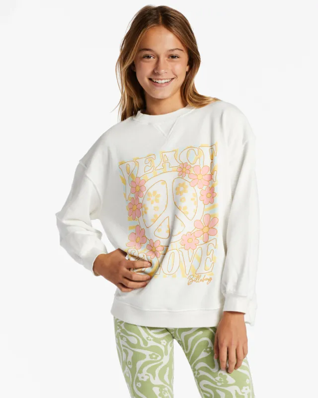 Girls Making Waves Crewneck Sweatshirt - Salt Crystal 2 sold by Billabong