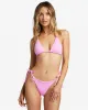 Sol Searcher Tie-Side Tanga Bikini Bottoms - Pink Trails sold by Billabong