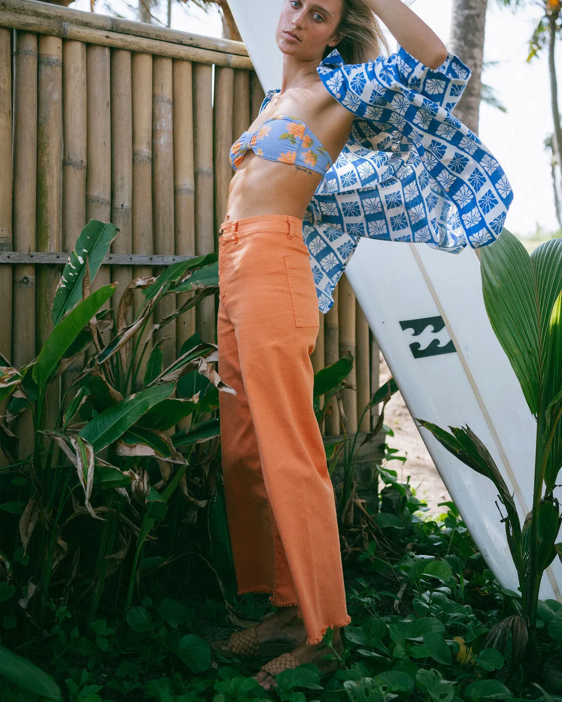 Free Fall High-Waist Pants - Orange Kiss sold by Billabong