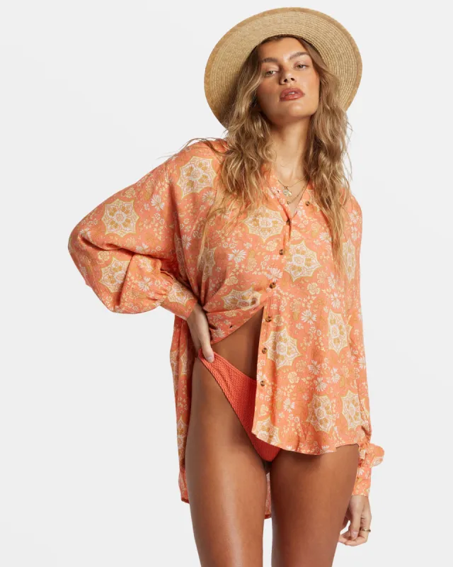 Dream Space Long Sleeve Shirt - Sweet Papaya sold by Billabong