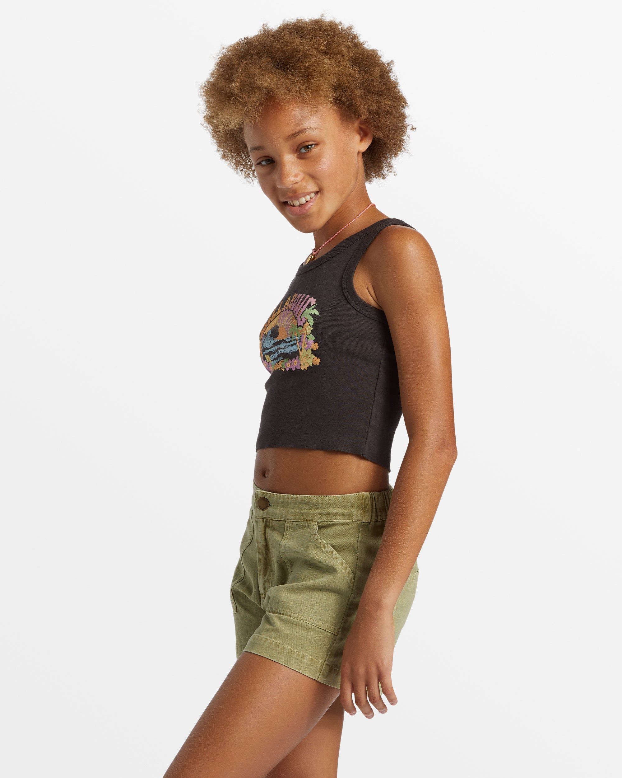 Girl's Heat Wave Cropped Tank Top - Off Black sold by Billabong product image thumbnail 3