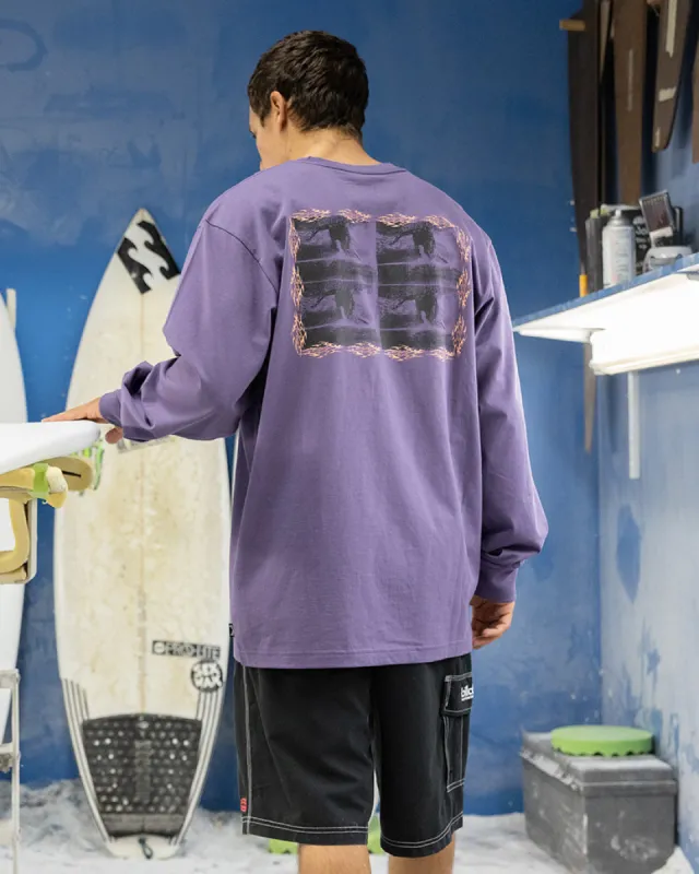 Collision OG Long Sleeve T-Shirt - Washed Violet made by Billabong