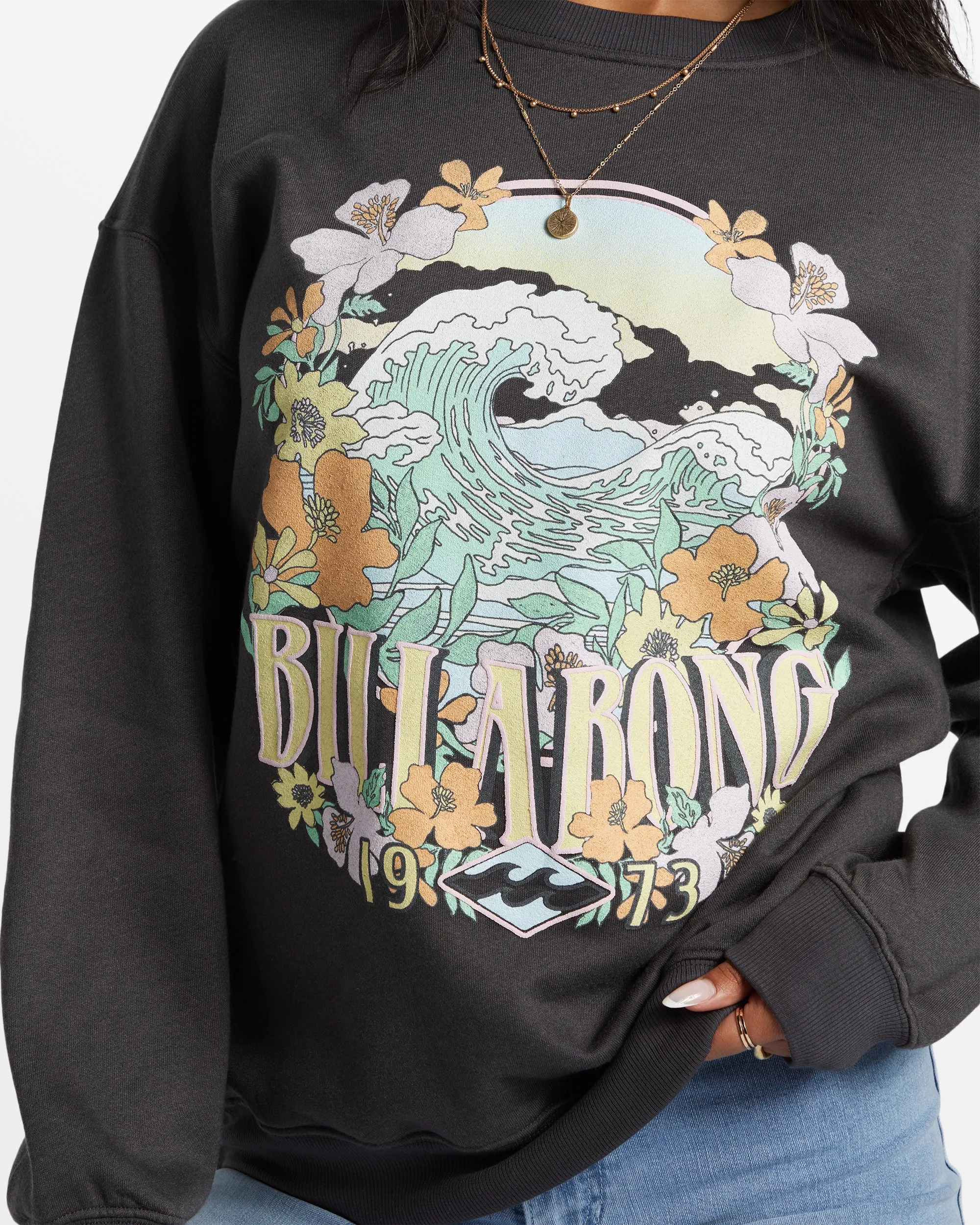 Waves Are Calling Crew Neck Sweatshirt - Off Black sold by Billabong product image thumbnail 4
