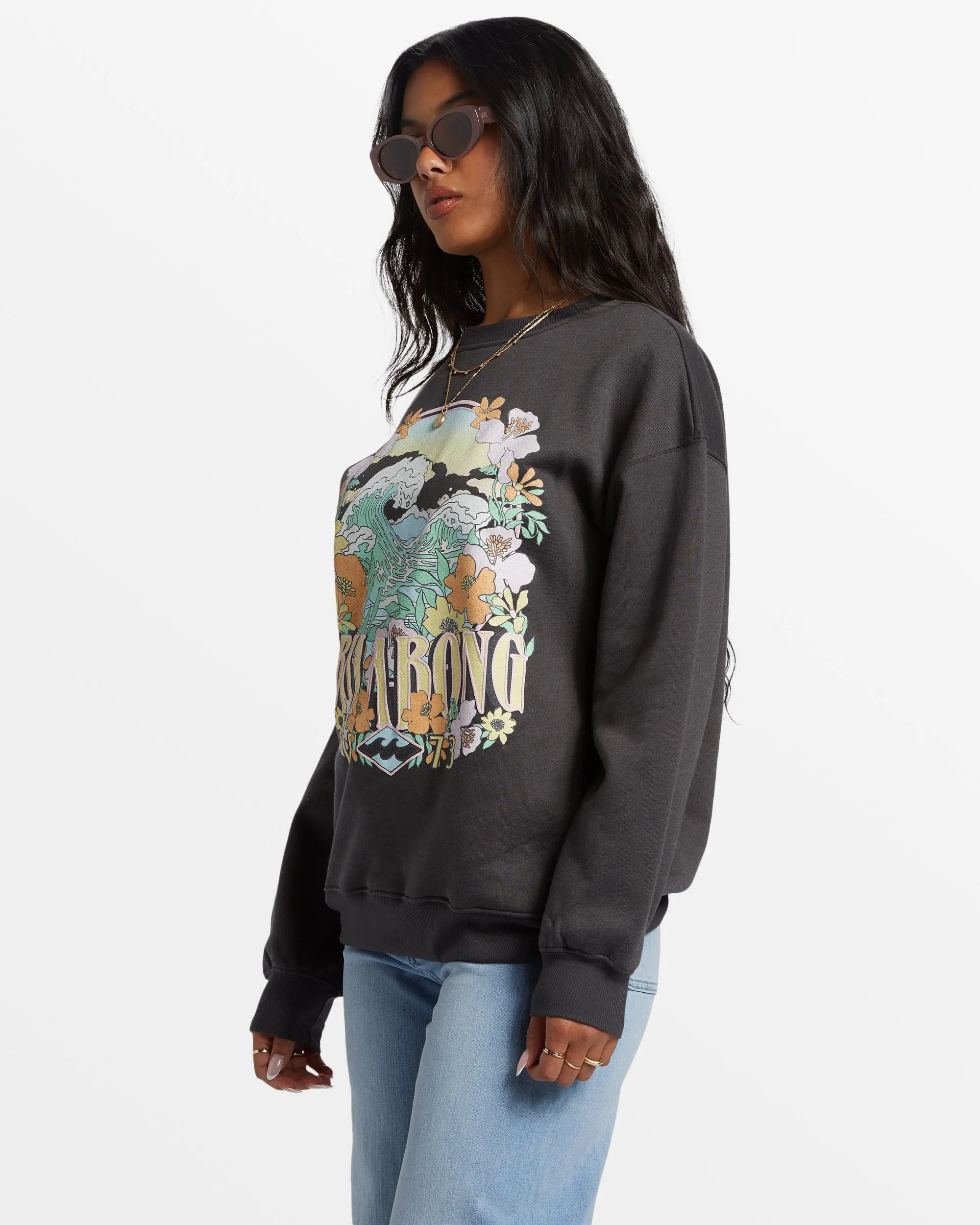 Waves Are Calling Crew Neck Sweatshirt - Off Black sold by Billabong product image thumbnail 3