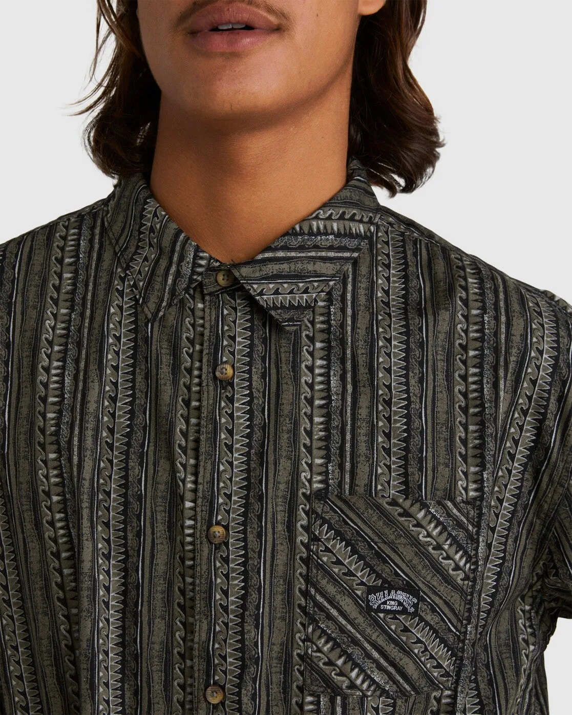 King Stringray Waves Short Sleeve Woven Shirt - Black sold by Billabong product image thumbnail 3