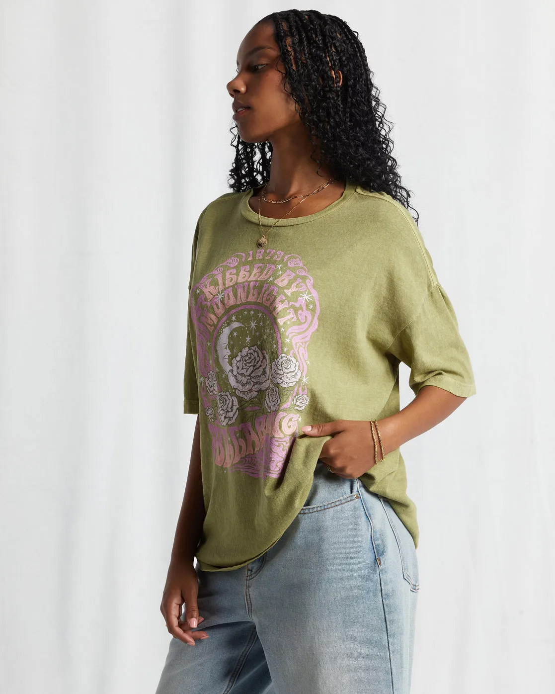 Kissed By The Moonlight T-Shirt - Avocado sold by Billabong product image thumbnail 2