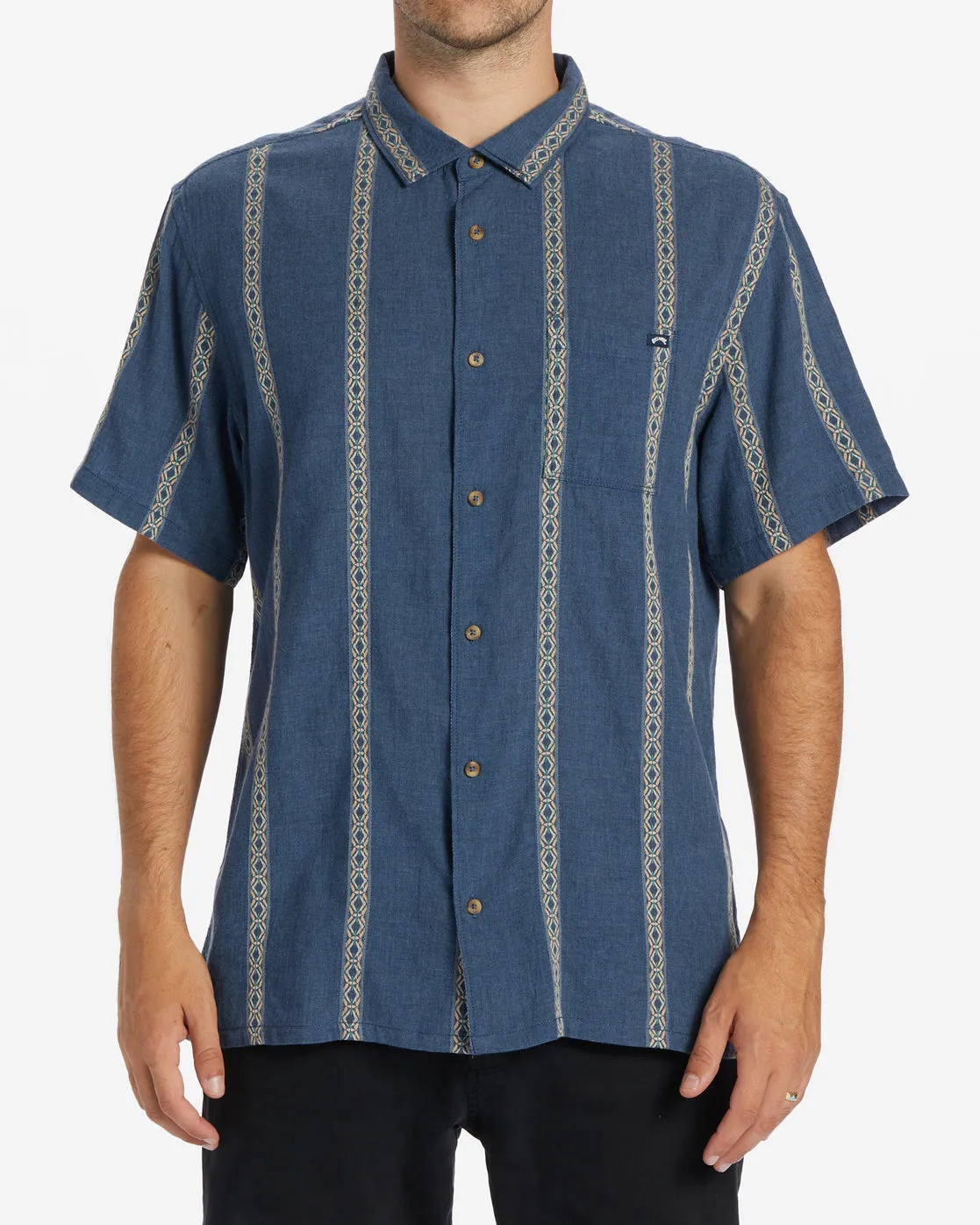 Sundays Jacquard Short Sleeve Shirt - Navy sold by Billabong
