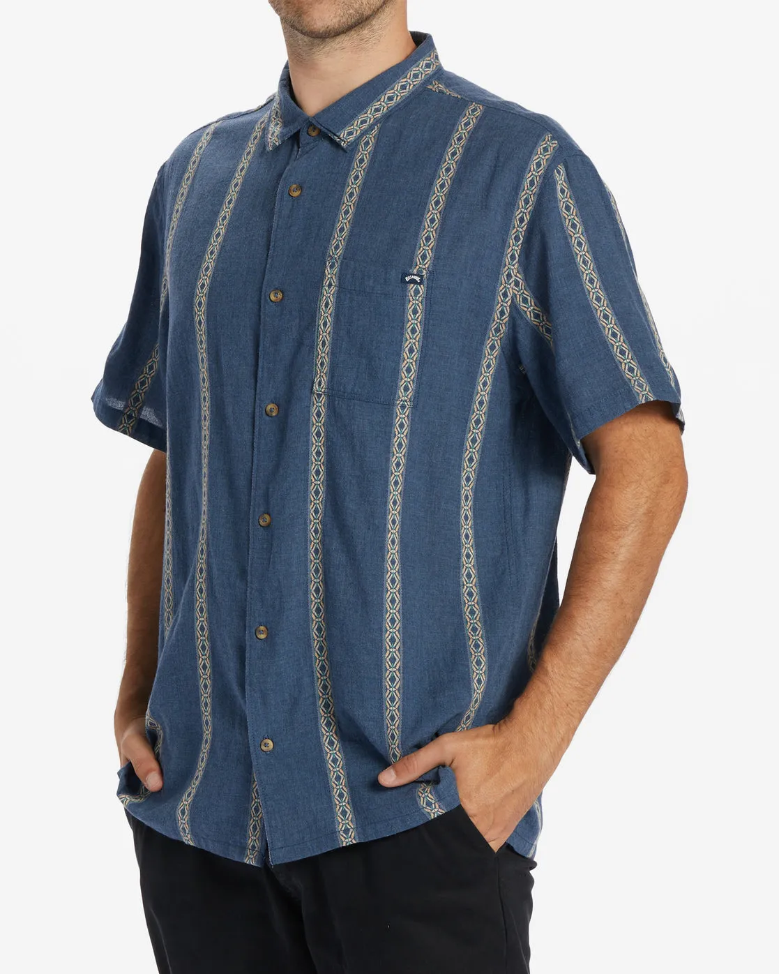 Sundays Jacquard Short Sleeve Shirt - Navy sold by Billabong product image thumbnail 2