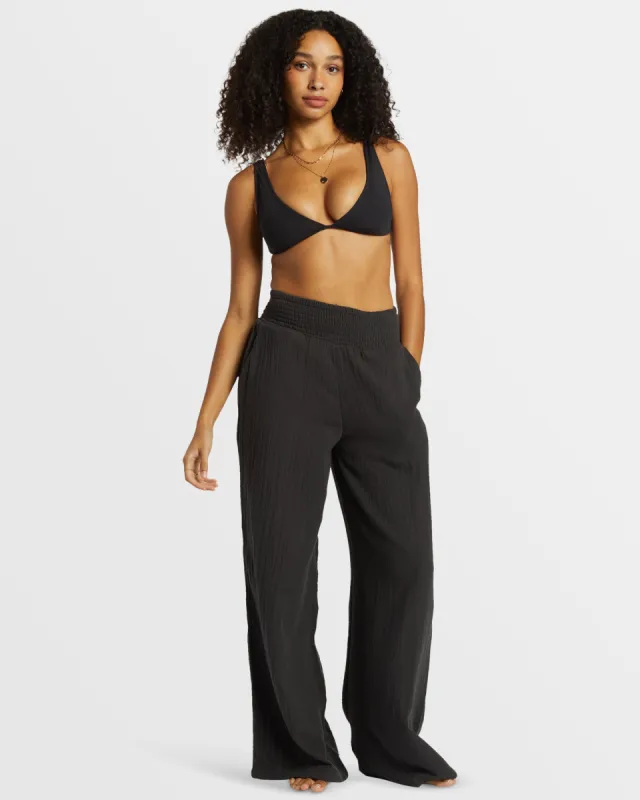 New Waves Wide Leg Beach Pants - Black Sands sold by Billabong