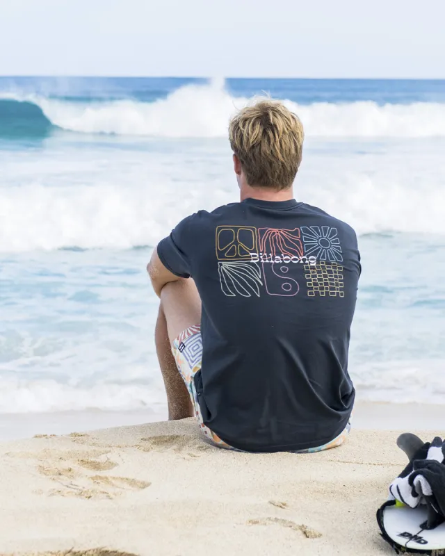 Reflections Short Sleeve Wave Washed T-Shirt - Black sold by Billabong