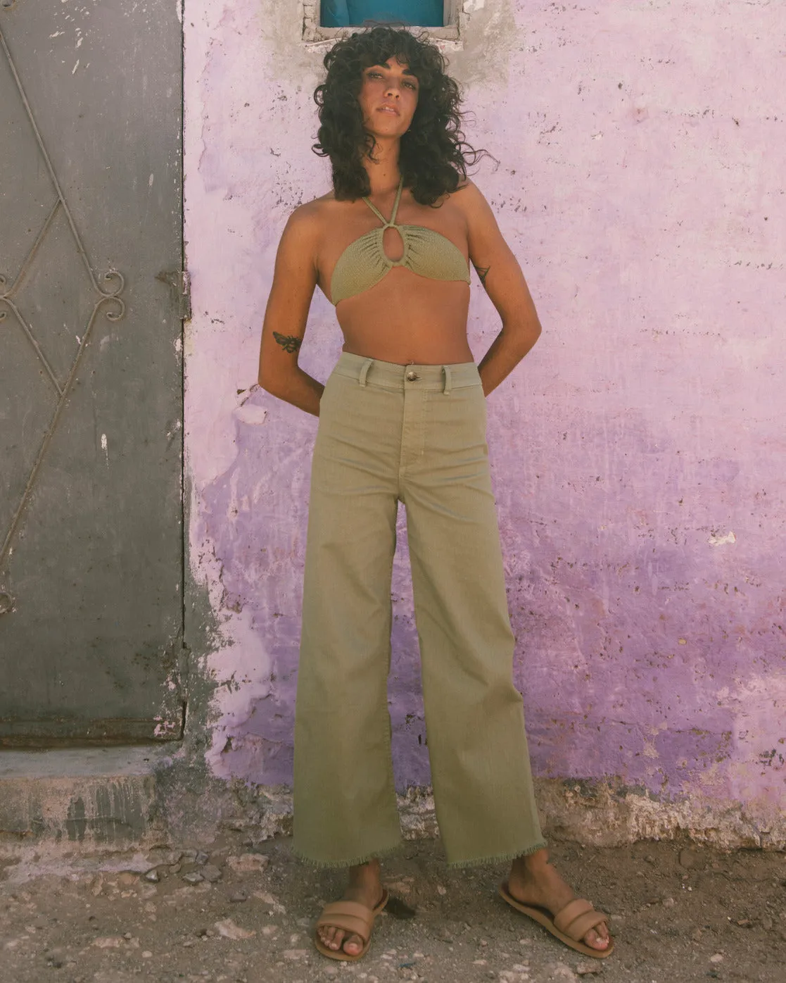 Free Fall High-Waist Pants - Green Eyes sold by Billabong