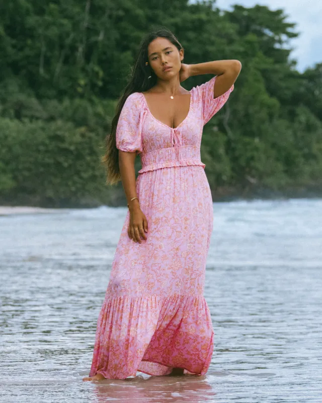 Sweet On You Maxi Dress - Pink Trails sold by Billabong