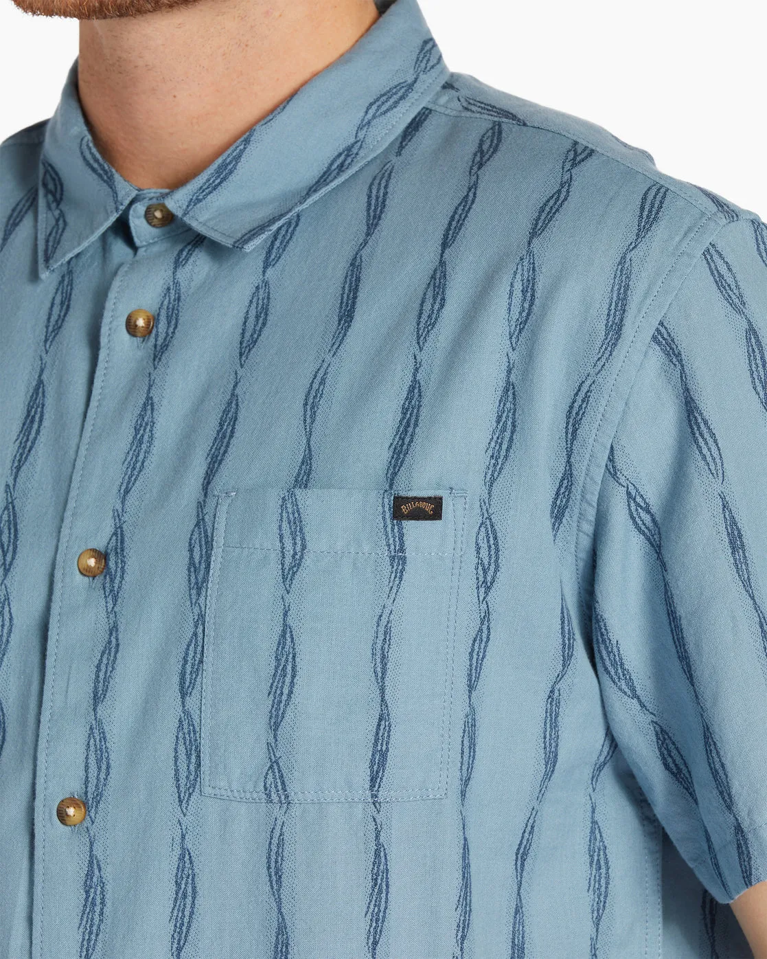 Sundays Jacquard Short Sleeve Shirt - Washed Blue sold by Billabong product image thumbnail 3