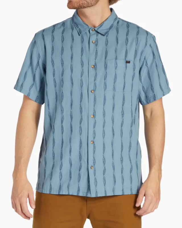Sundays Jacquard Short Sleeve Shirt - Washed Blue sold by Billabong